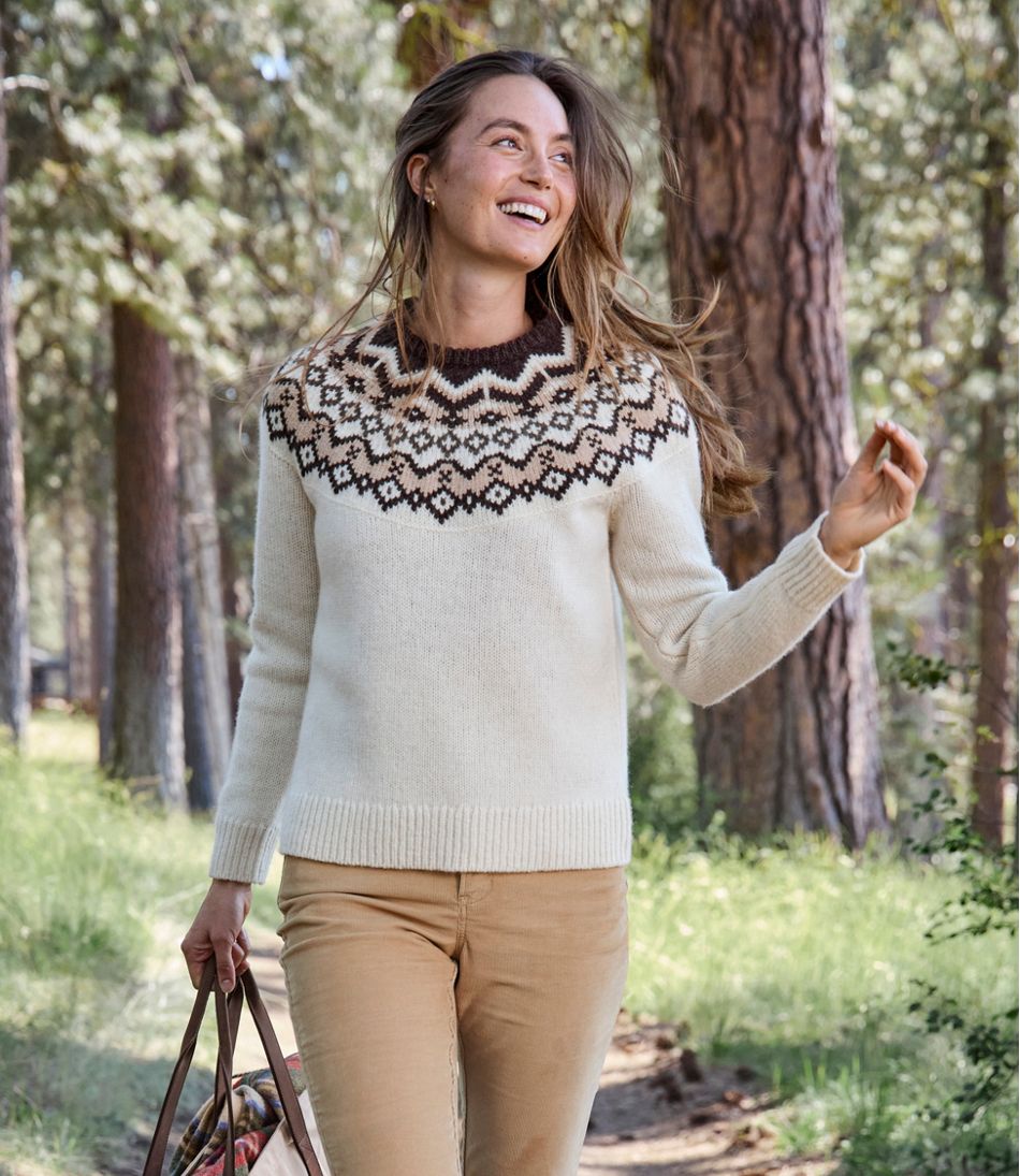 Women's Bean's Classic Ragg Wool Sweater Crewneck Fair Isle