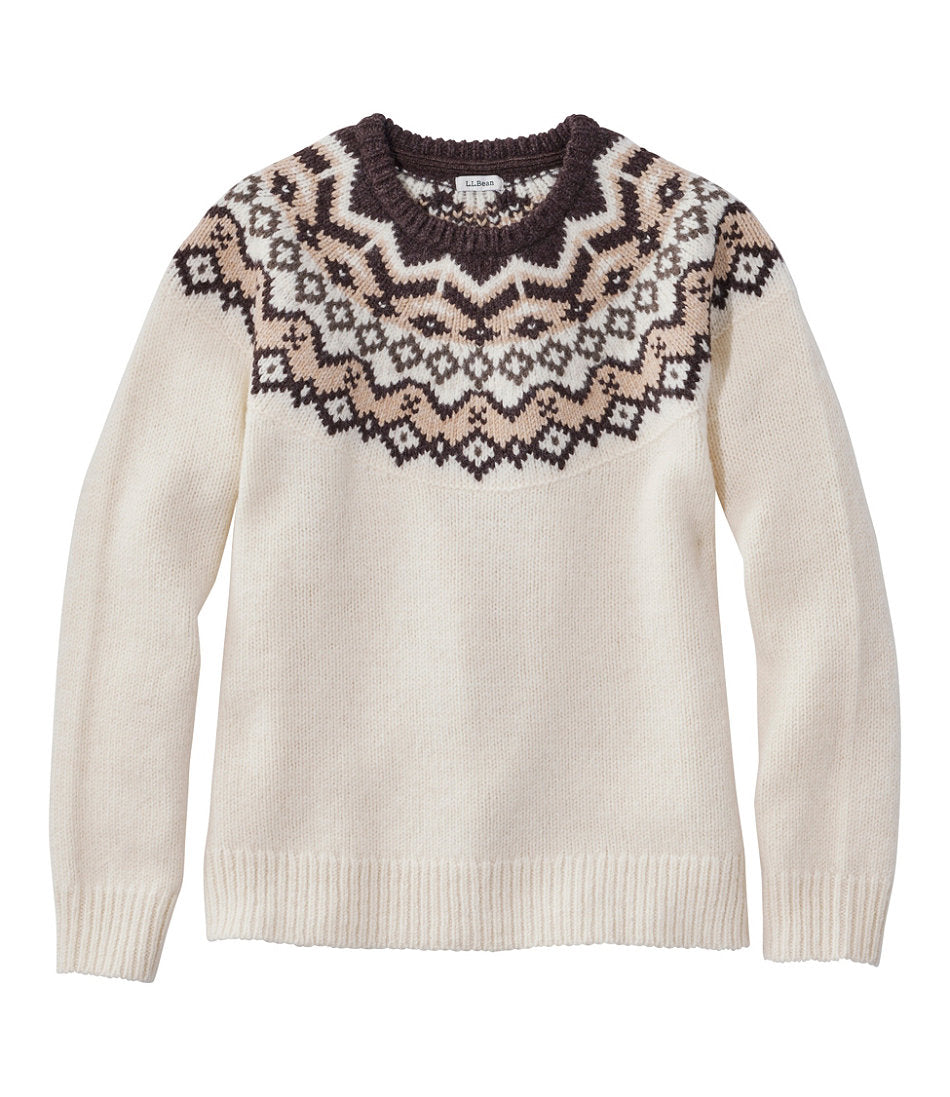 Women's Bean's Classic Ragg Wool Sweater Crewneck Fair Isle