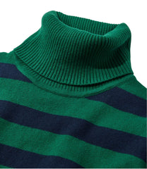 Women's Cotton/Cashmere Sweater Turtleneck Stripe