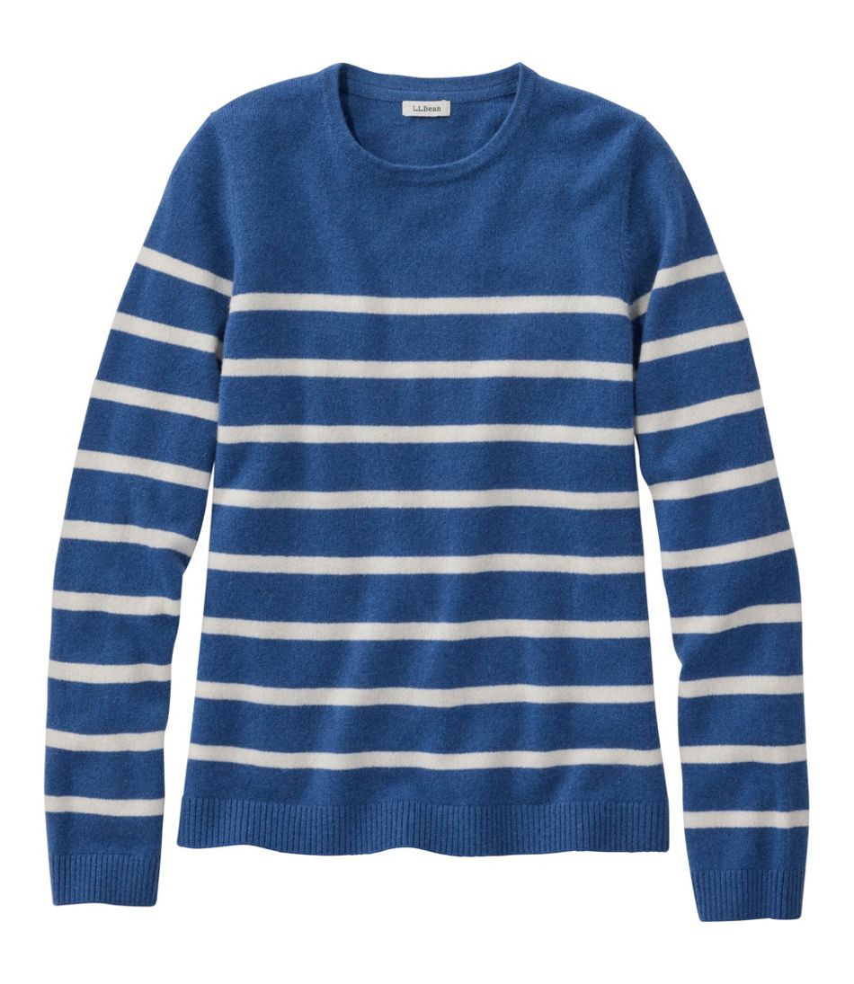 Crewneck Stripe Women's Classic Cashmere Sweater