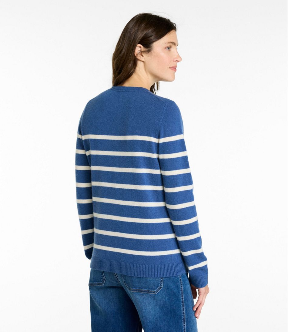 Crewneck Stripe Women's Classic Cashmere Sweater