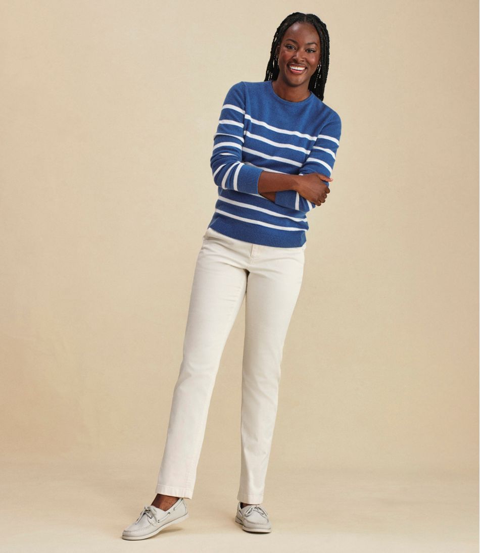 Crewneck Stripe Women's Classic Cashmere Sweater