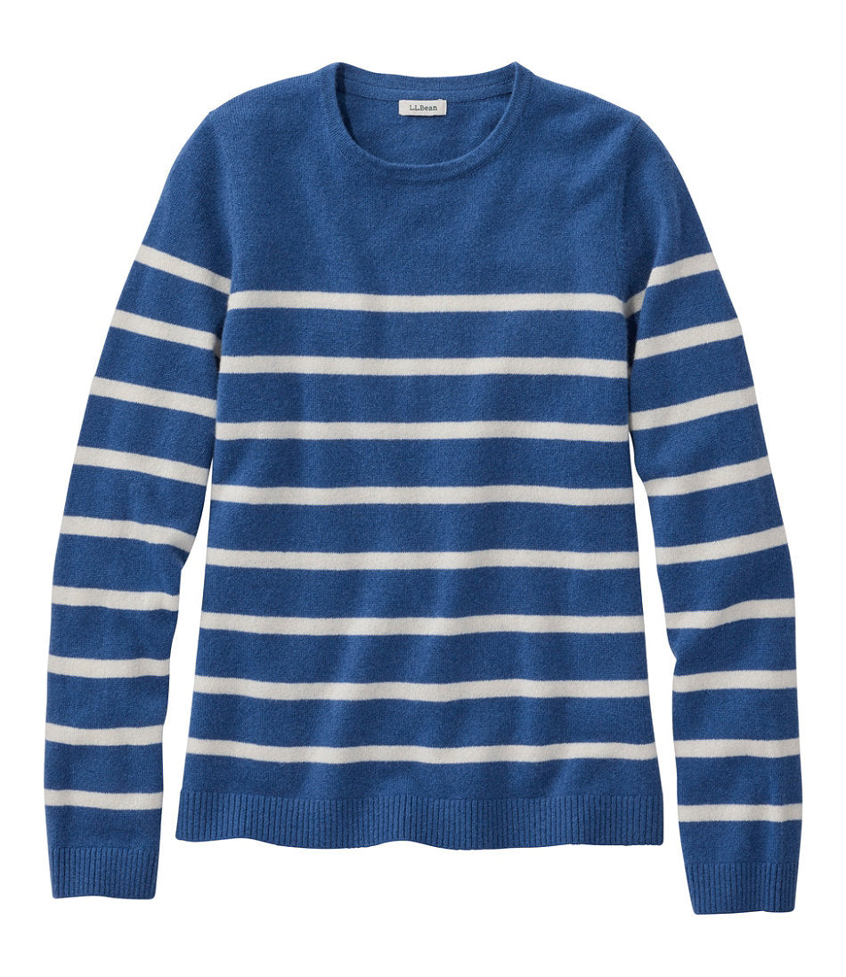 Crewneck Stripe Women's Classic Cashmere Sweater