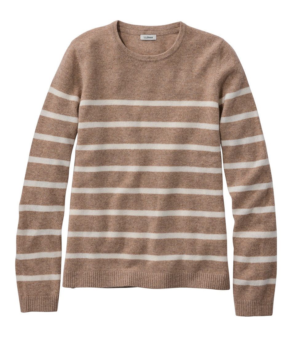 Crewneck Stripe Women's Classic Cashmere Sweater