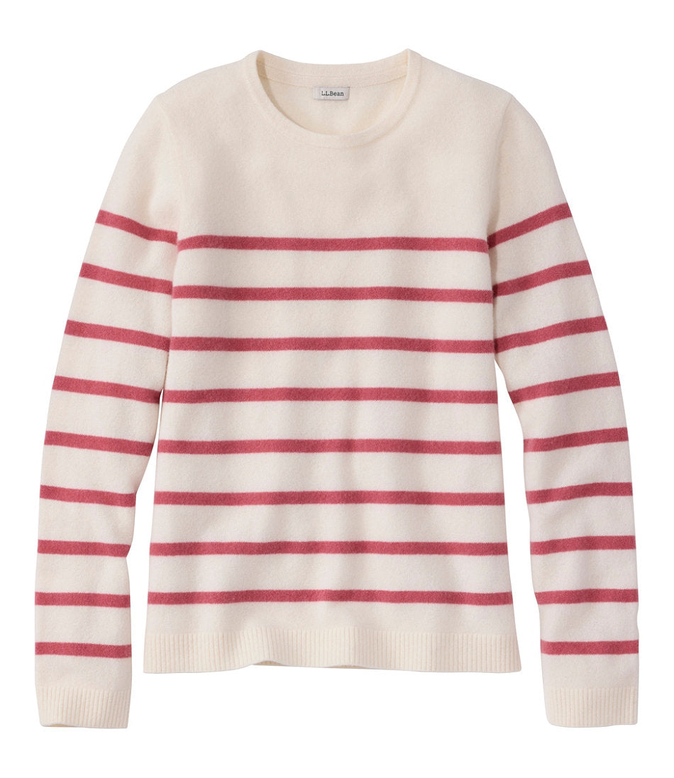 Crewneck Stripe Women's Classic Cashmere Sweater