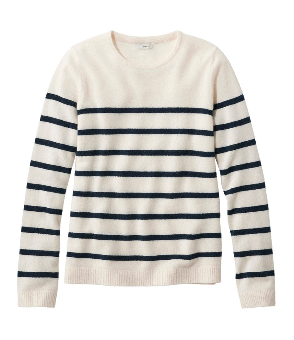 Crewneck Stripe Women's Classic Cashmere Sweater