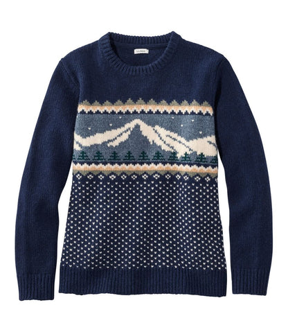 Women's Bean's Classic Ragg Wool Crewneck Intarsia Sweater