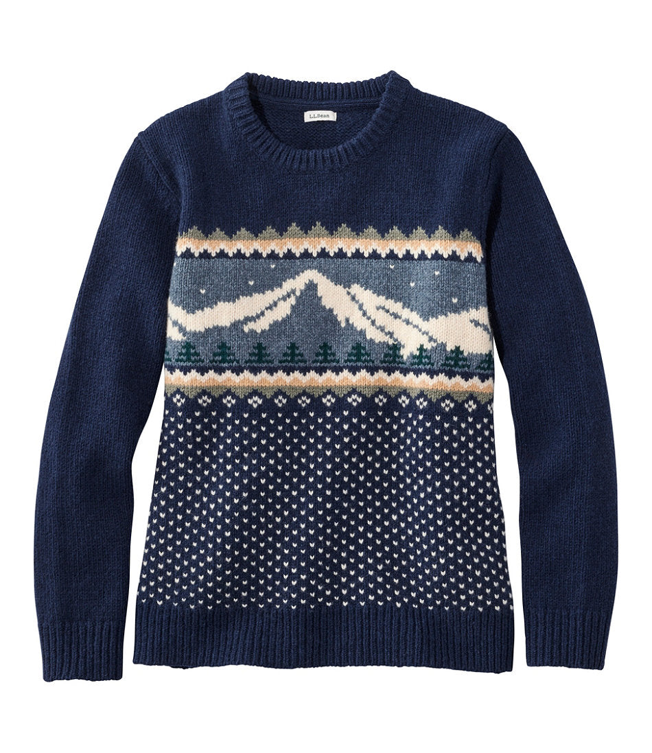Women's Bean's Classic Ragg Wool Crewneck Intarsia Sweater