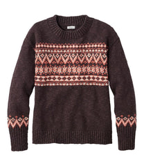 Women's Cotton Ragg Sweater Crewneck Fair Isle