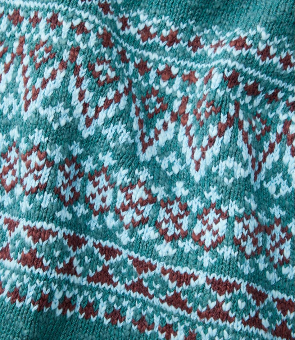 Women's Cotton Ragg Sweater Crewneck Fair Isle