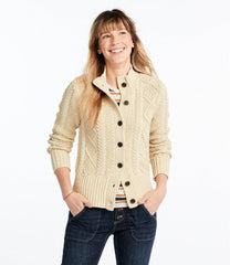 Short Cardigan Women's Signature Cotton Fisherman Sweater