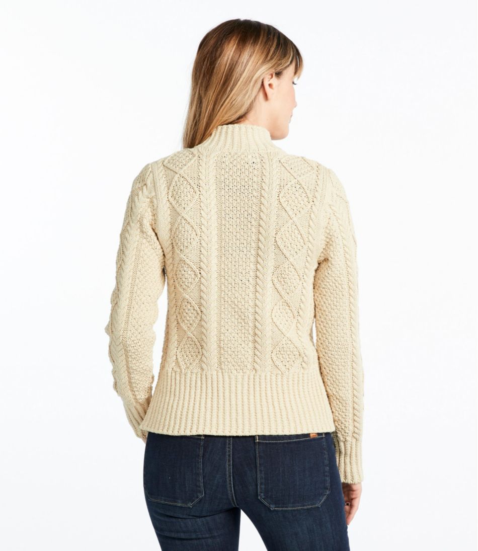 Short Cardigan Women's Signature Cotton Fisherman Sweater