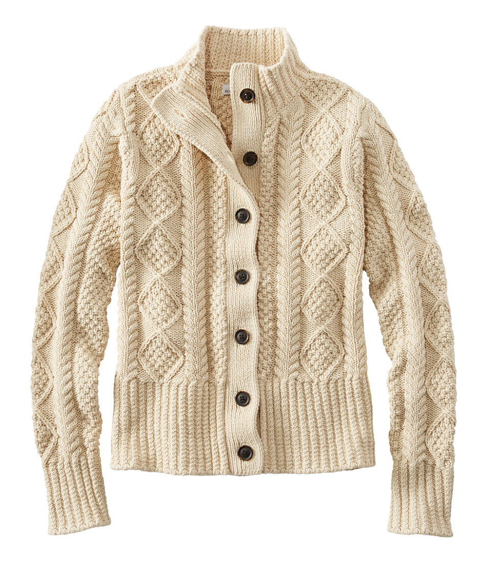 Short Cardigan Women's Signature Cotton Fisherman Sweater
