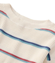 Pullover Stripe Women's Sunwashed Waffle Sweater