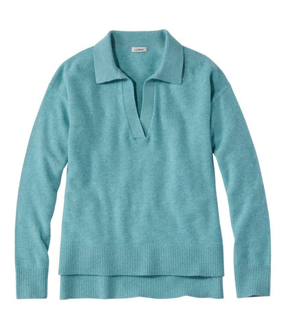 Women's Classic Cashmere Sweater, Relaxed Polo