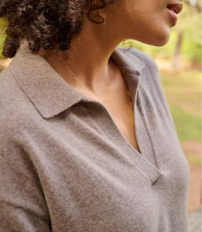 Women's Classic Cashmere Sweater, Relaxed Polo