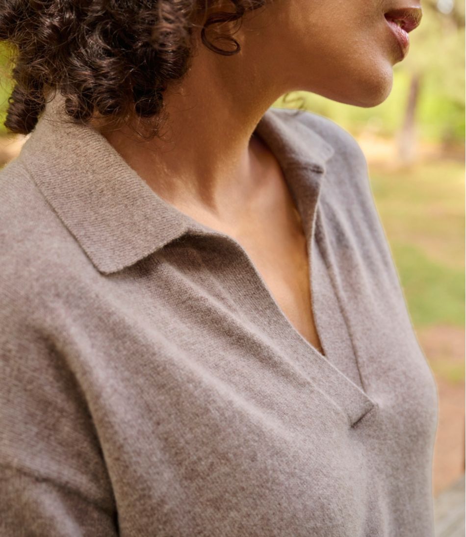 Women's Classic Cashmere Sweater Relaxed Polo