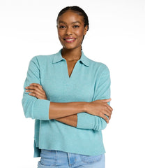 Women's Classic Cashmere Sweater Relaxed Polo
