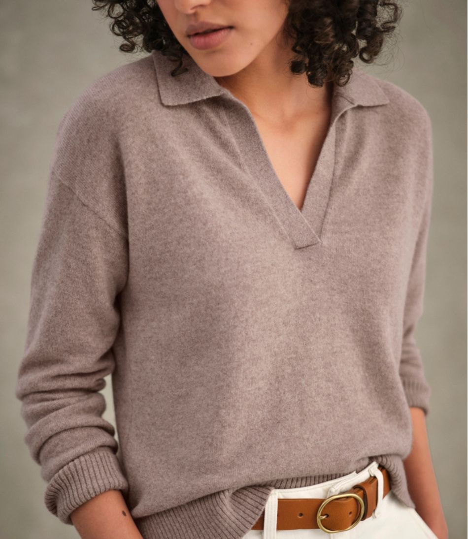 Women's Classic Cashmere Sweater Relaxed Polo