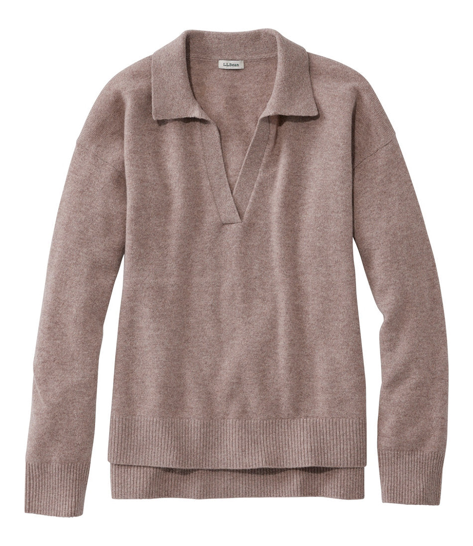 Women's Classic Cashmere Sweater Relaxed Polo