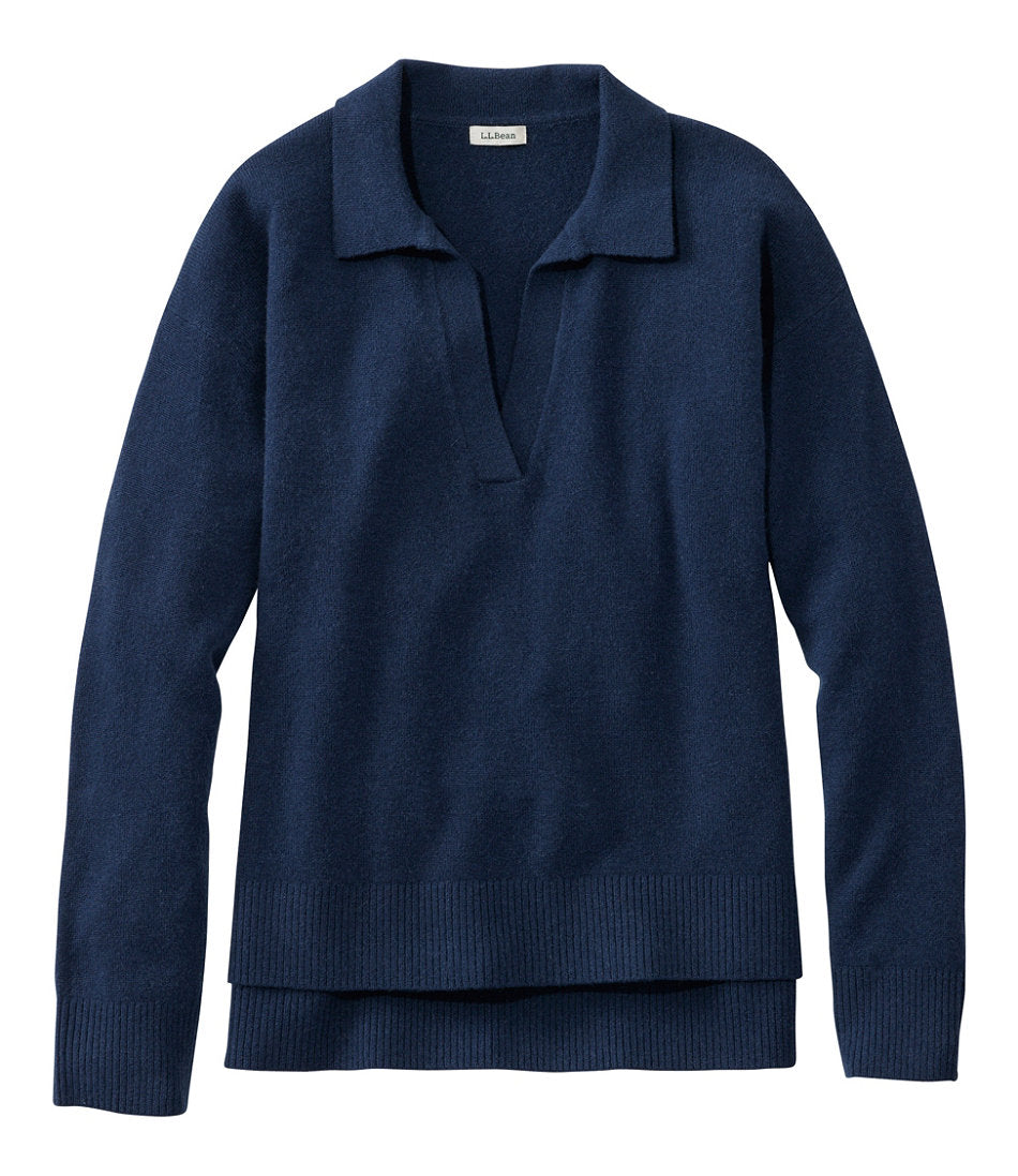 Women's Classic Cashmere Sweater Relaxed Polo