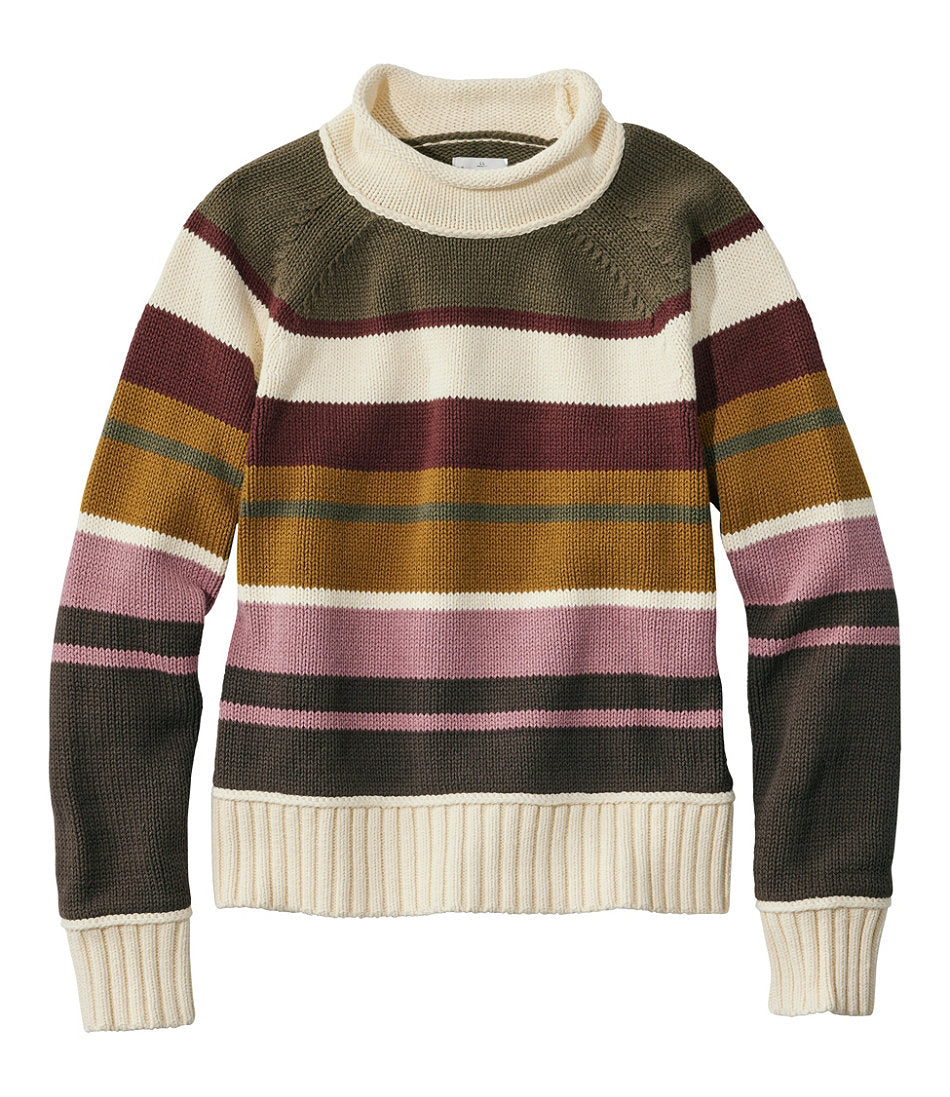 Women's Signature Original Cotton Sweater Rollneck Stripe
