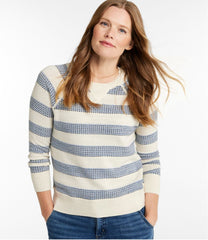 Crewneck Stripe Women's Organic Cotton Slub Sweater