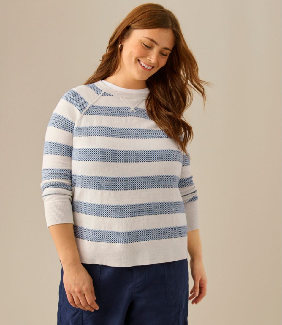 Crewneck Stripe Women's Organic Cotton Slub Sweater