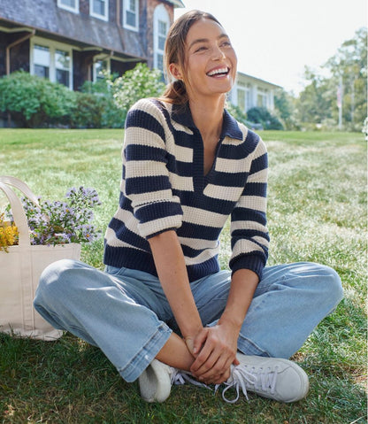 Women's SuperSoft Waffle Sweater, Polo Stripe