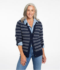Women's Bean's Classic Ragg Wool Sweater Button-Front Cardigan Novelty