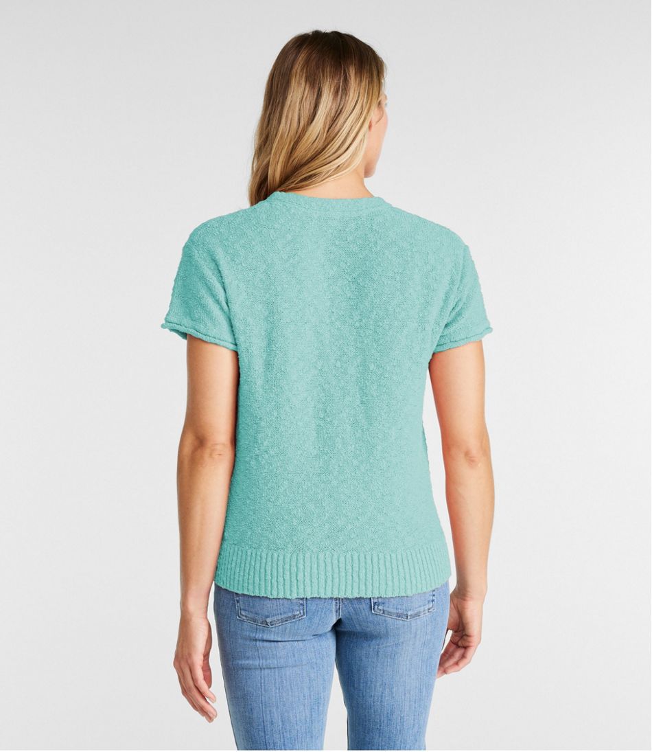 Henley Short-Sleeve Women's Midweight Cotton Slub Sweater