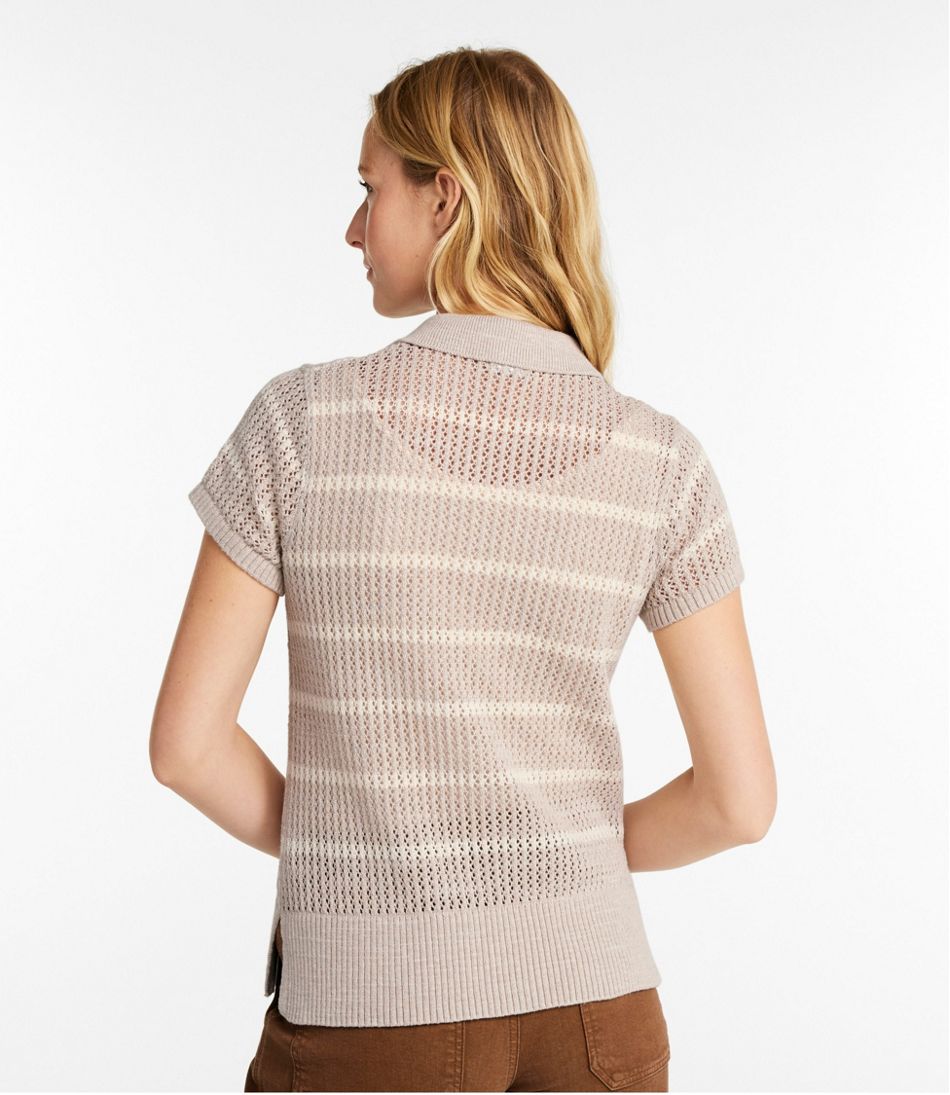 Polo Women's Organic Cotton Slub Pointelle Sweater