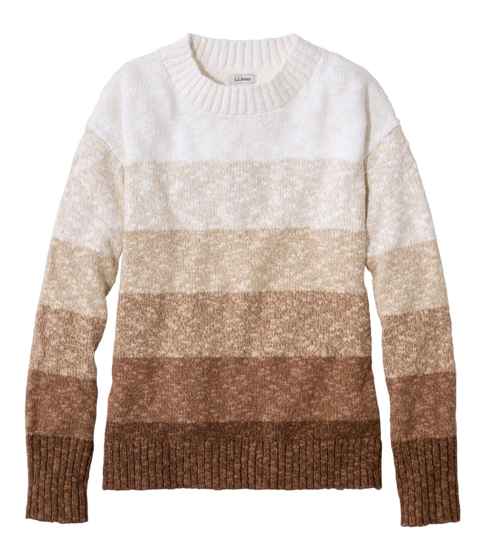 Crewneck Stripe Women's Cotton Ragg Sweater
