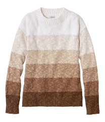 Crewneck Stripe Women's Cotton Ragg Sweater
