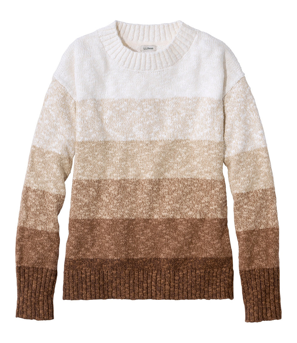 Crewneck Stripe Women's Cotton Ragg Sweater