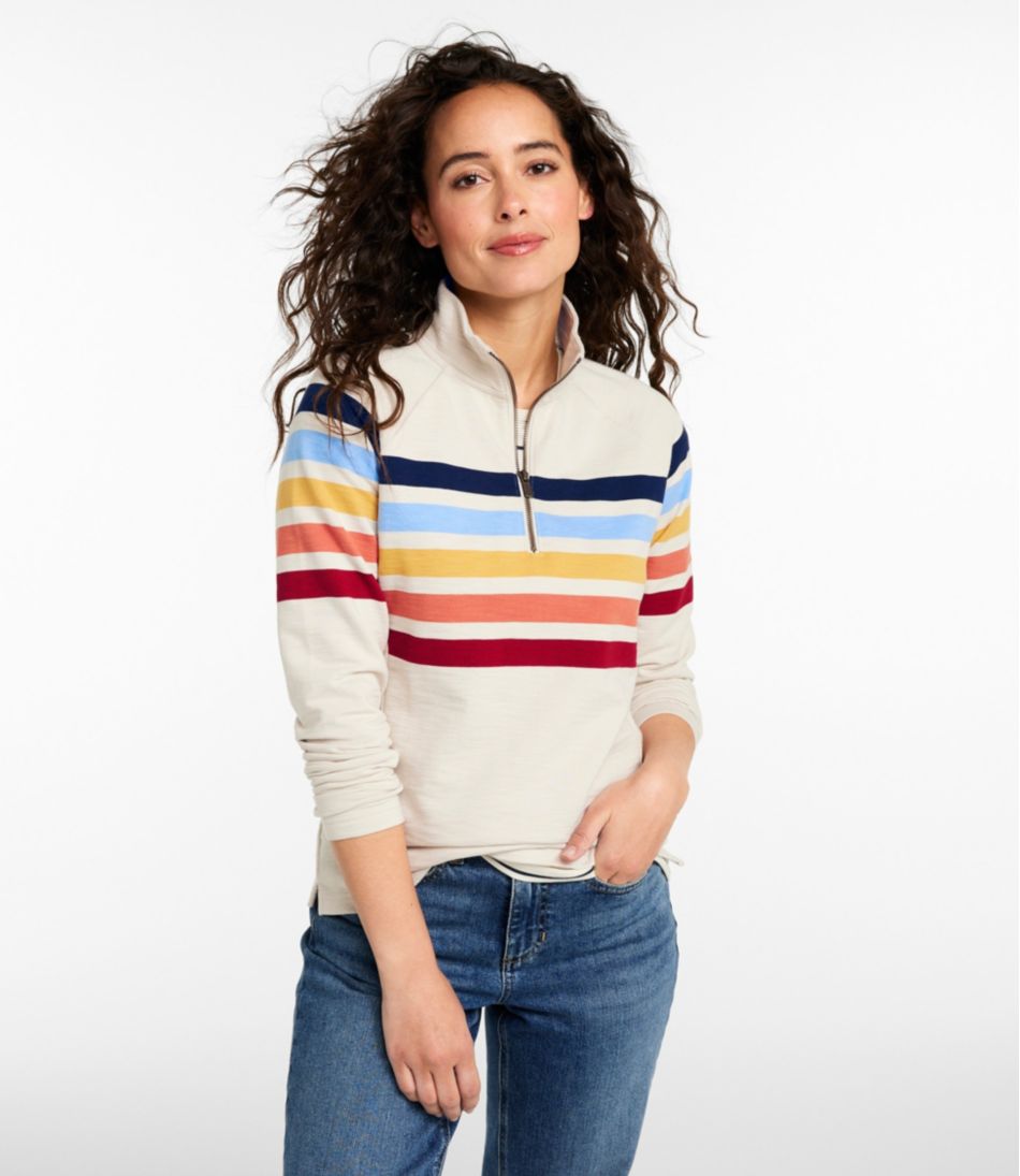 Women's Peaks Island Quarter-Zip Pullover Stripe