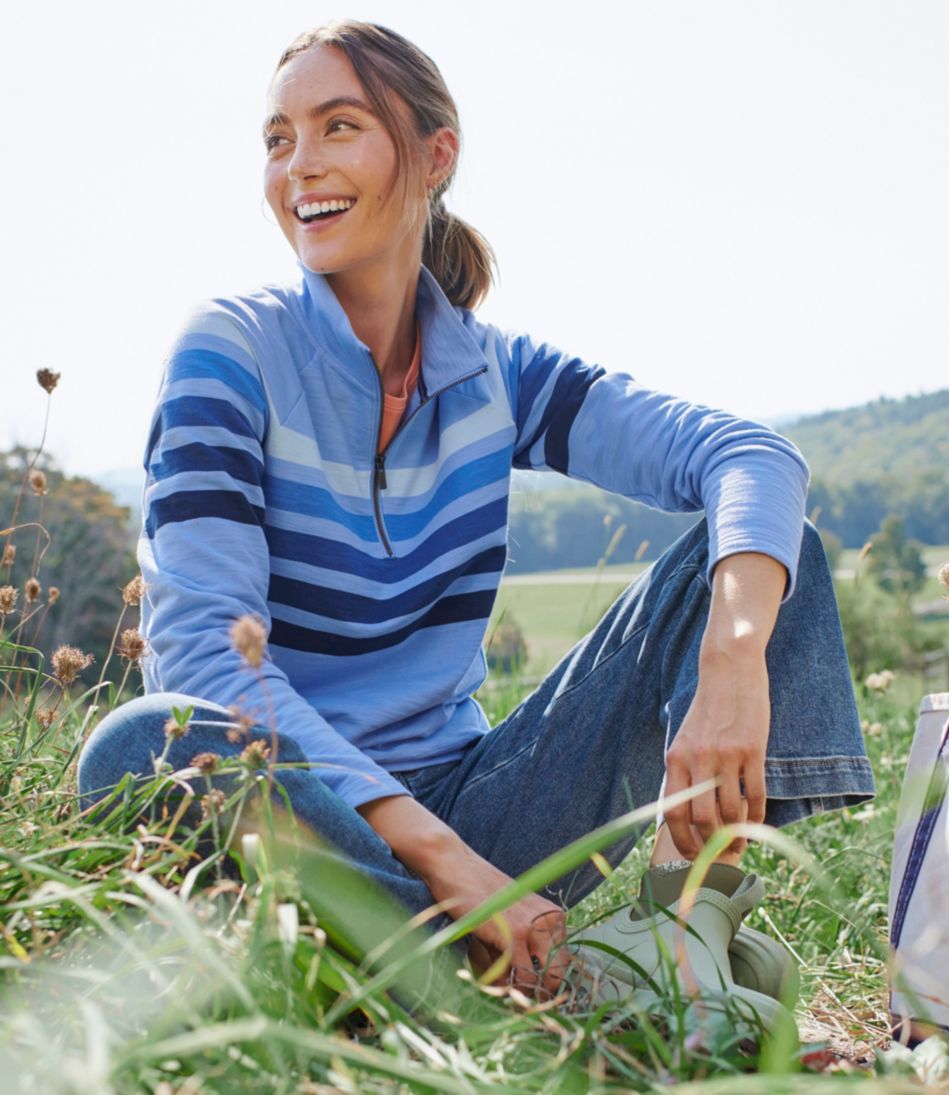 Women's Peaks Island Quarter-Zip Pullover Stripe