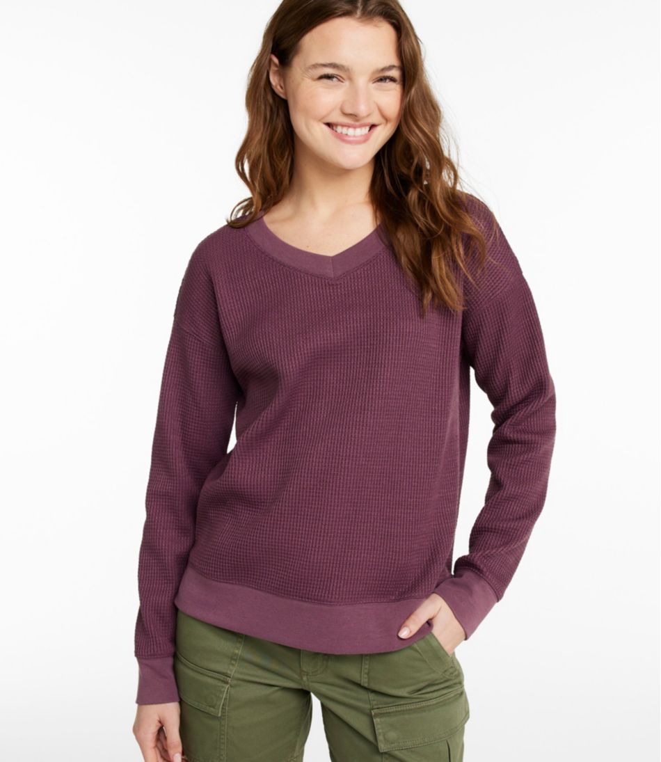 Women's Birchwood Brushed Waffle Top V-Neck