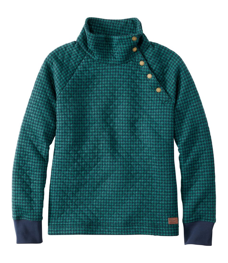 Snapneck Pullover Print Women's Quilted Sweatshirt
