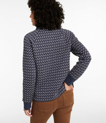 Snapneck Pullover Print Women's Quilted Sweatshirt