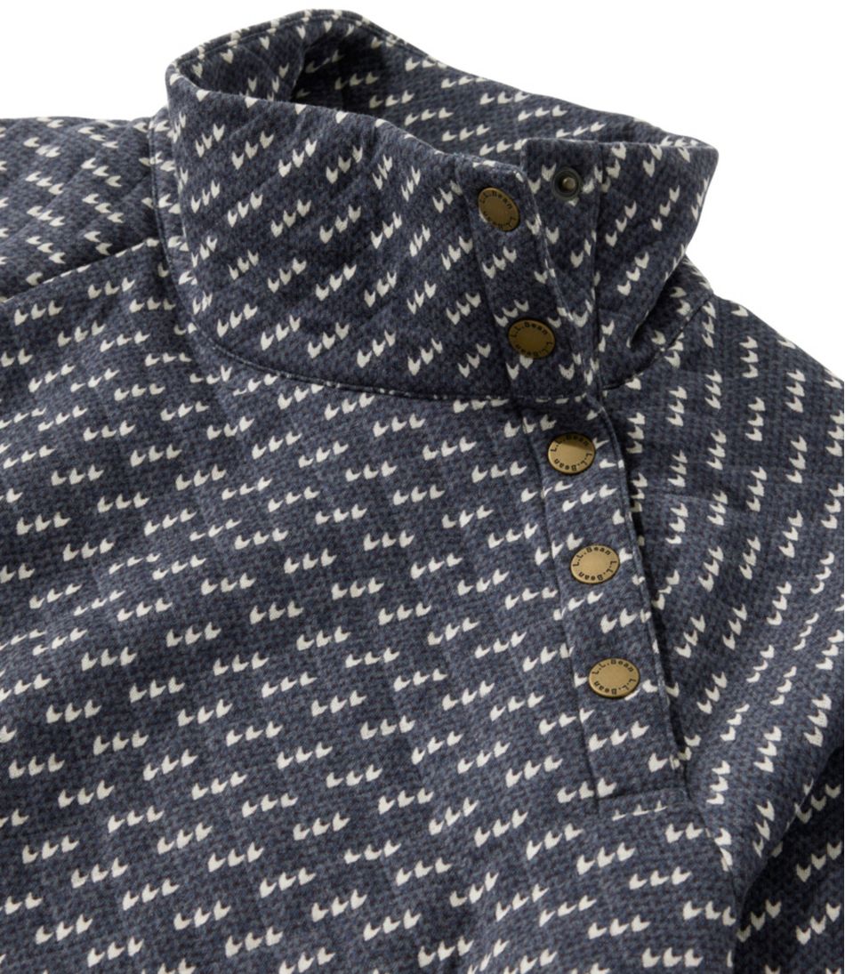 Snapneck Pullover Print Women's Quilted Sweatshirt