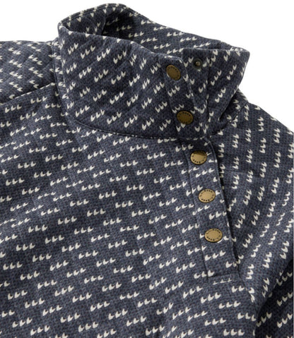 Women's Quilted Sweatshirt, Snapneck Pullover Print
