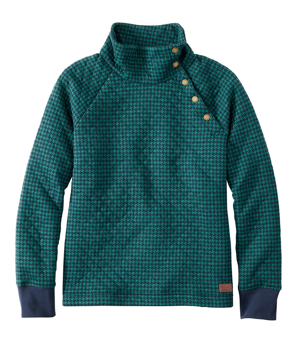 Snapneck Pullover Print Women's Quilted Sweatshirt