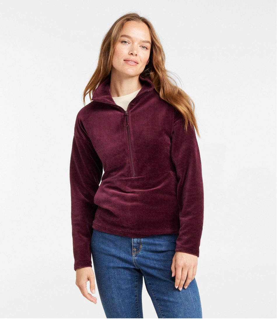Women's Soft Stretch Corduroy Pullover Half-Zip