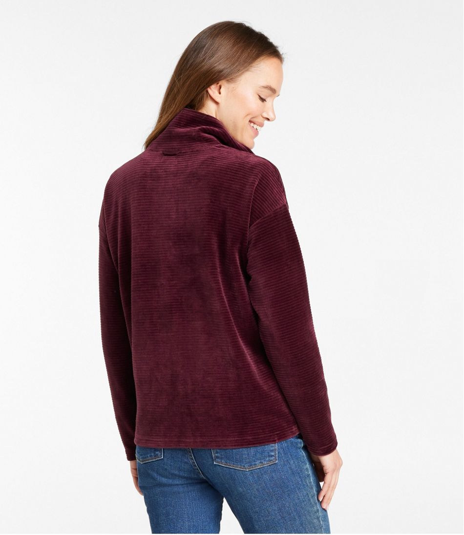 Women's Soft Stretch Corduroy Pullover Half-Zip