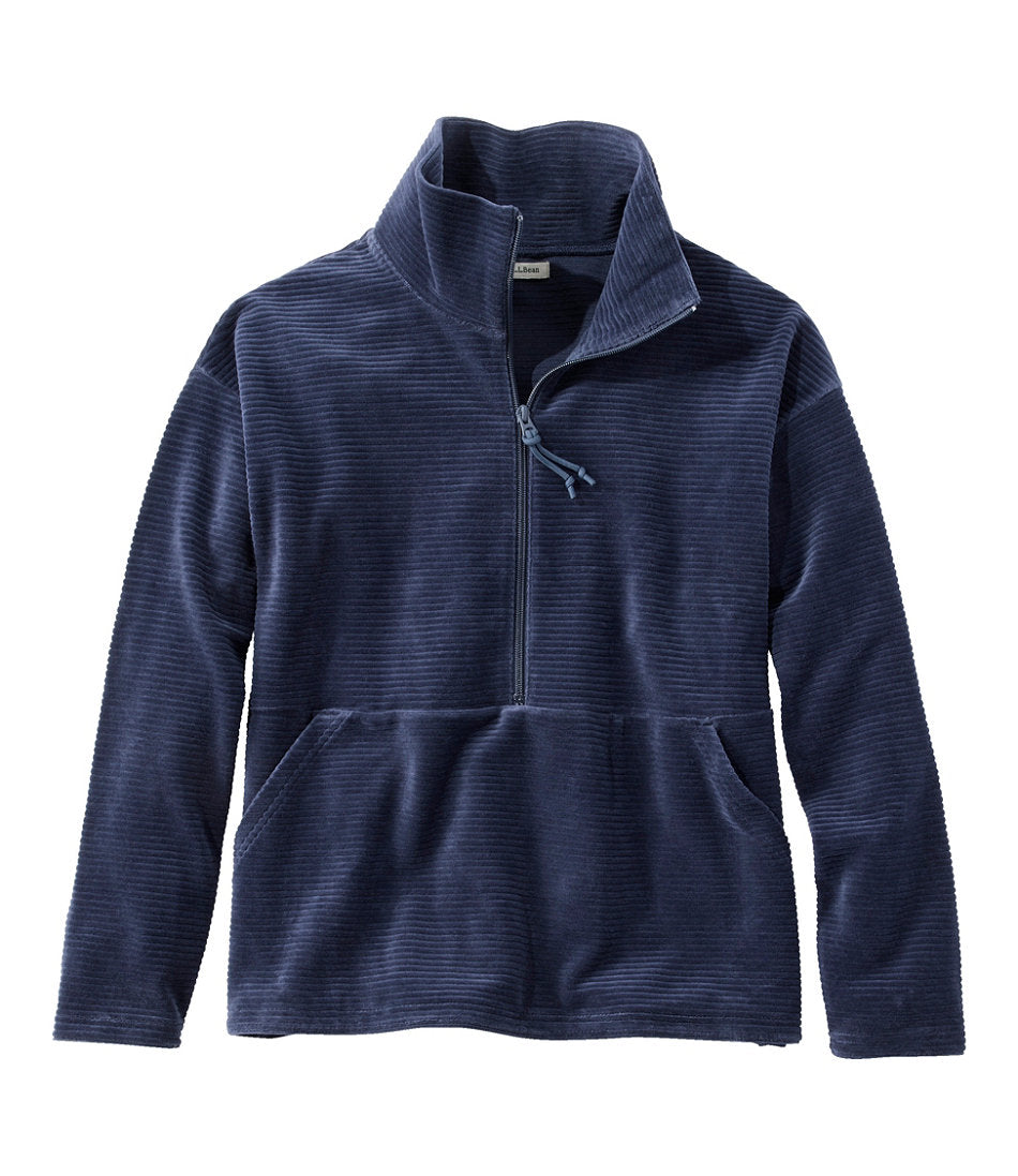 Women's Soft Stretch Corduroy Pullover Half-Zip
