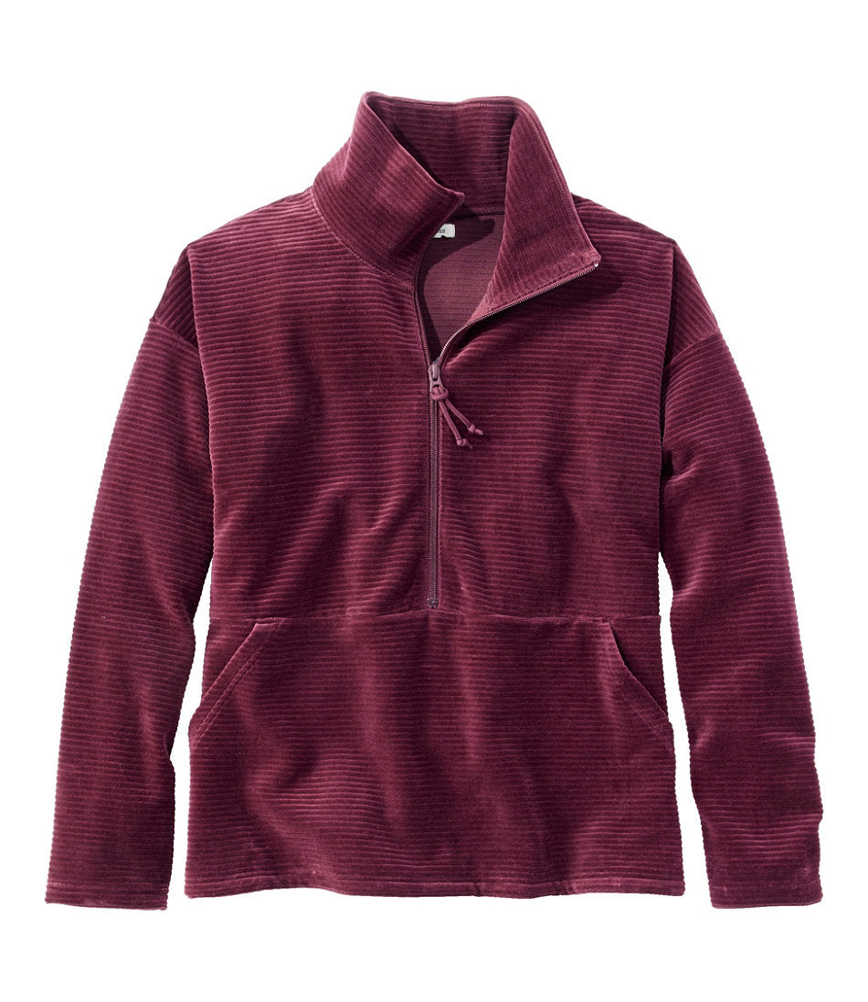Women's Soft Stretch Corduroy Pullover Half-Zip