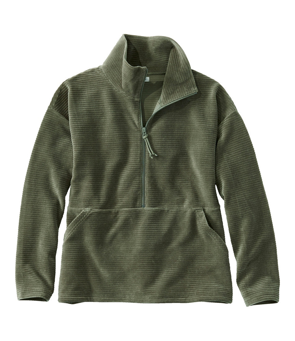 Women's Soft Stretch Corduroy Pullover Half-Zip