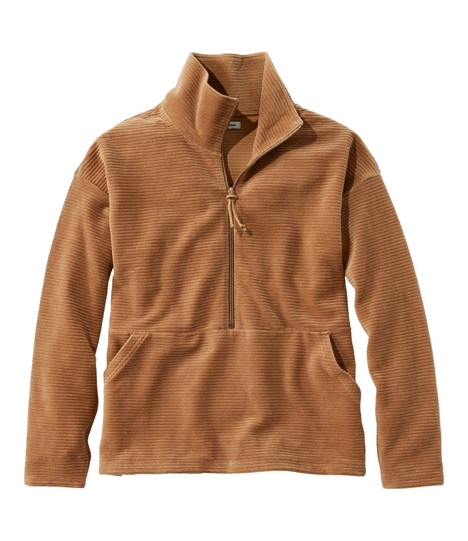 Women's Soft Stretch Corduroy Pullover Half-Zip