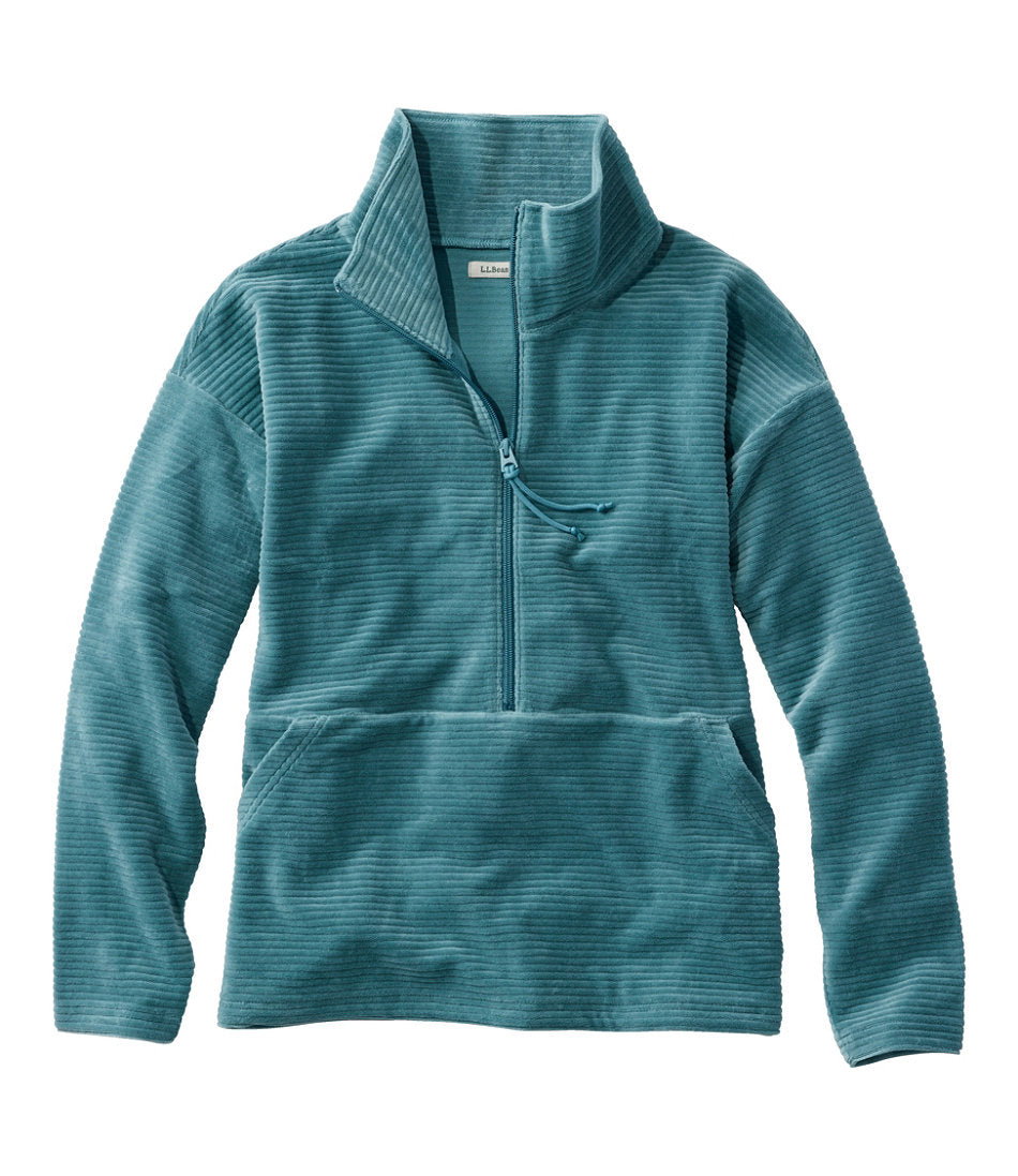 Women's Soft Stretch Corduroy Pullover Half-Zip